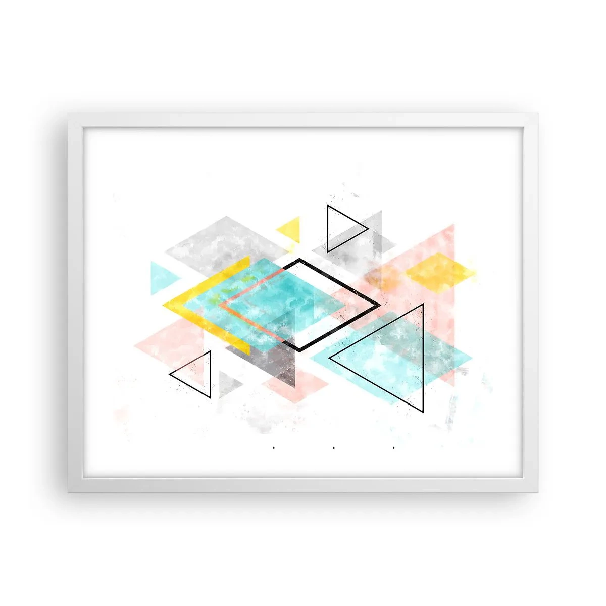 Plakat i hvid ramme - Geometrisk leg - 50x40 cm