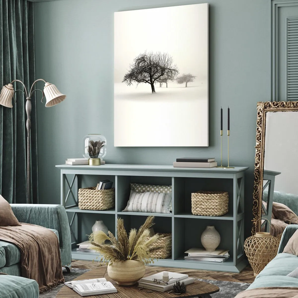 Lærredstryk - Billede på lærred - Vintersøvn - 50x70 cm