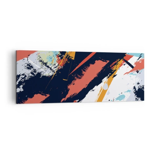 Lærredstryk - Billede på lærred - Dynamisk sammensætning - 140x50 cm