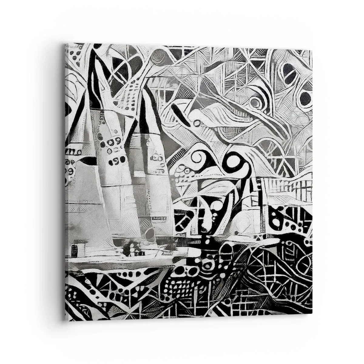 Lærredstryk - Billede på lærred - Mellem bølgerne - 70x70 cm