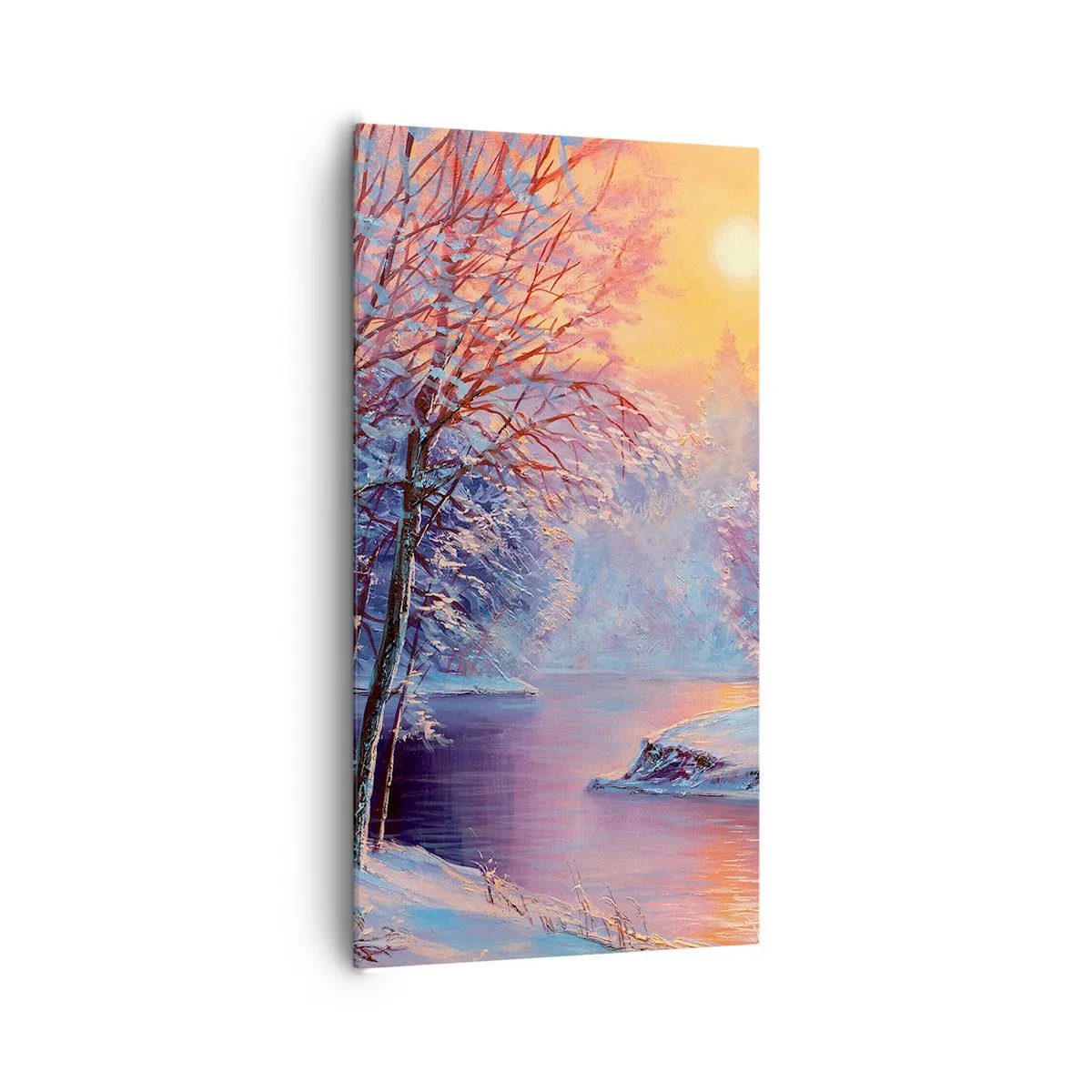 Lærredstryk - Billede på lærred - Vinterens farver - 65x120 cm