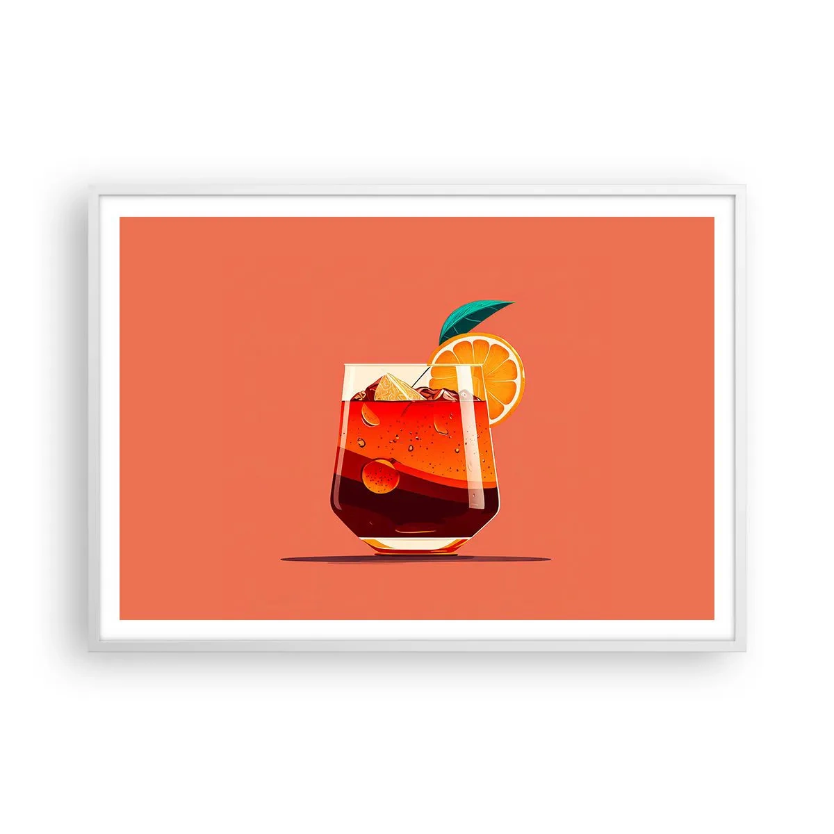 Plakat i hvid ramme - Sommerens forfriskning - 100x70 cm