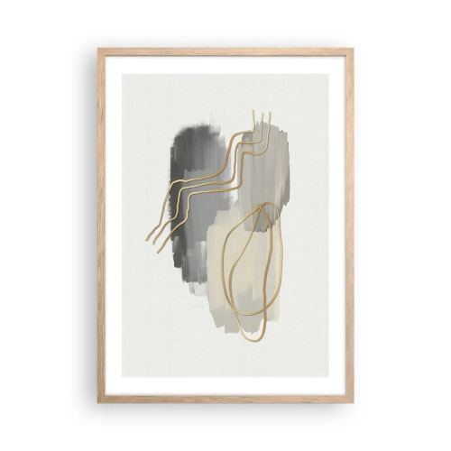 Plakat i ramme af lyst egetræ - Vedholdenhed og bevægelse - 50x70 cm
