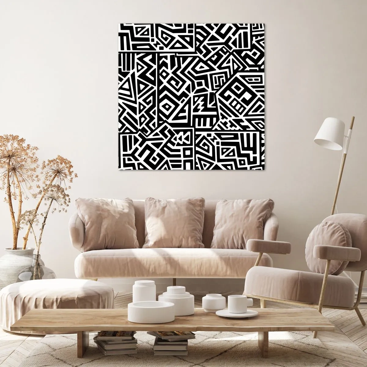 Lærredstryk - Billede på lærred - Præcolumbiansk sammensætning - 30x30 cm