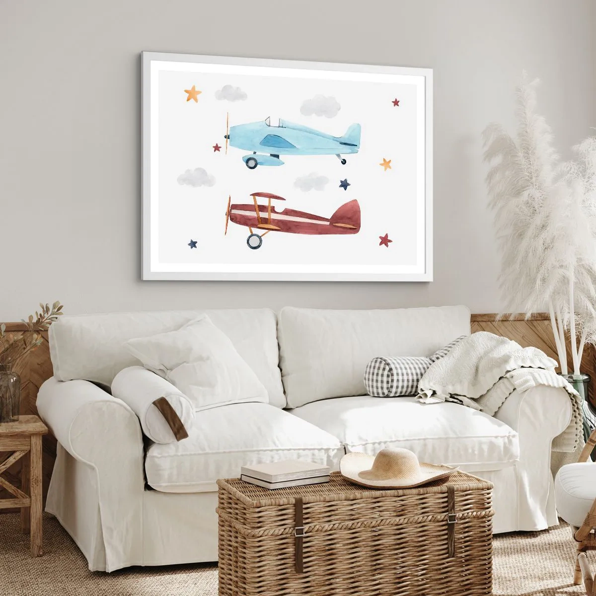 Plakat i hvid ramme - Hr. pilot, vi venter! - 50x40 cm