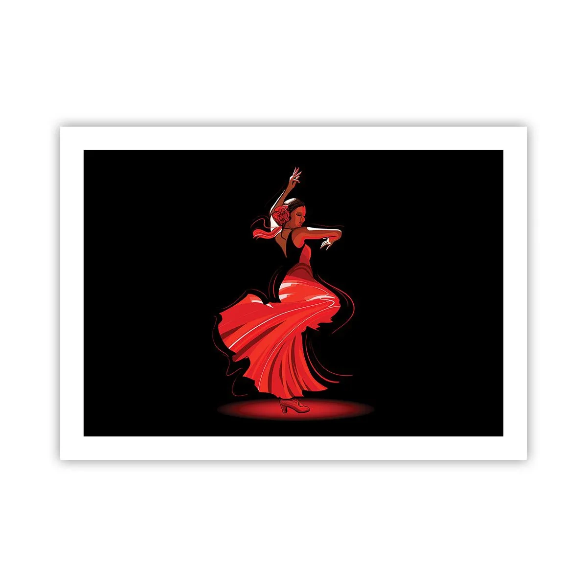 Plakat - Flamencoens brændende ånd - 70x50 cm