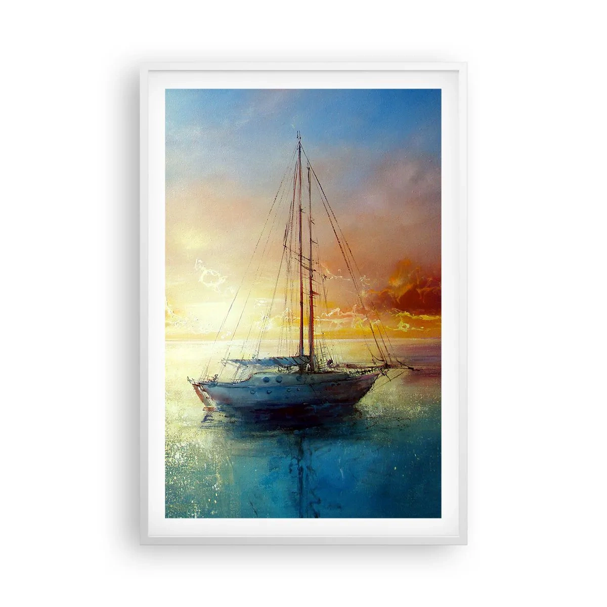 Plakat i hvid ramme - I en gylden bugt - 61x91 cm