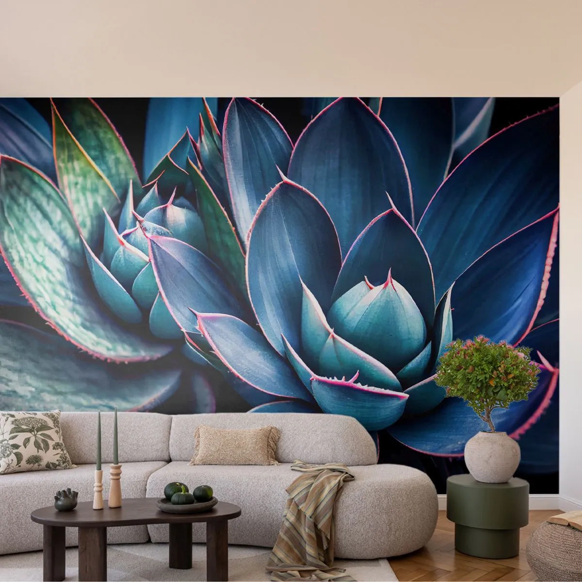 Fototapet Standard Eco - Vital kraft - Blomster, Botanik, Sukkulenter - 350x256 cm