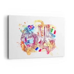 Lærredstryk - Billede på lærred - Europaturné - 120x80 cm