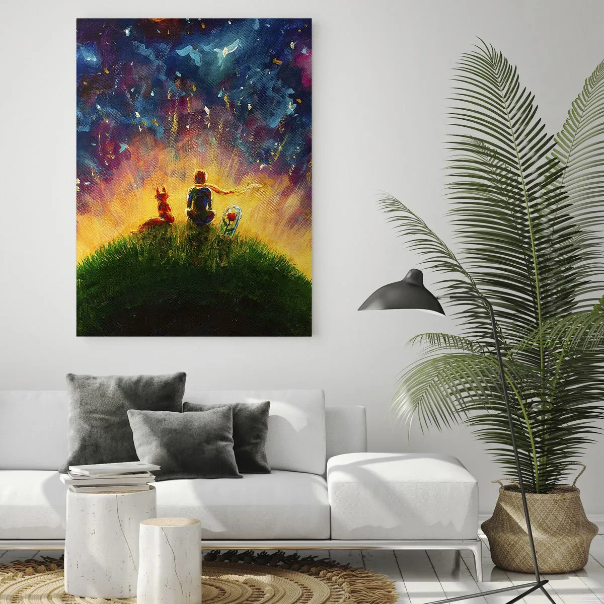 Billede på glas - Kærlighed og venskab - hele verden - 50x70 cm