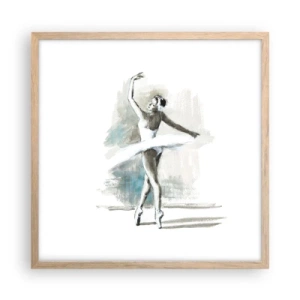 Plakat i ramme af lyst egetræ - Fortryllet til en svane - 50x50 cm