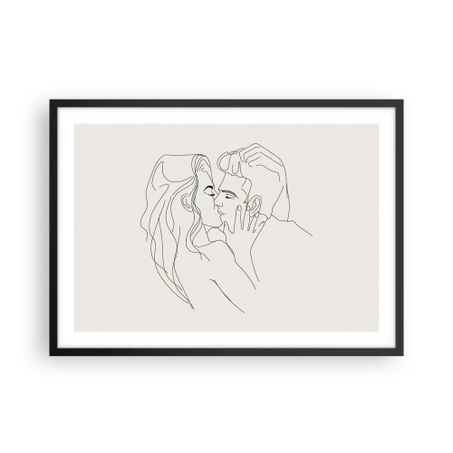 Plakat i sort ramme - Forviklet i følelser - 70x50 cm