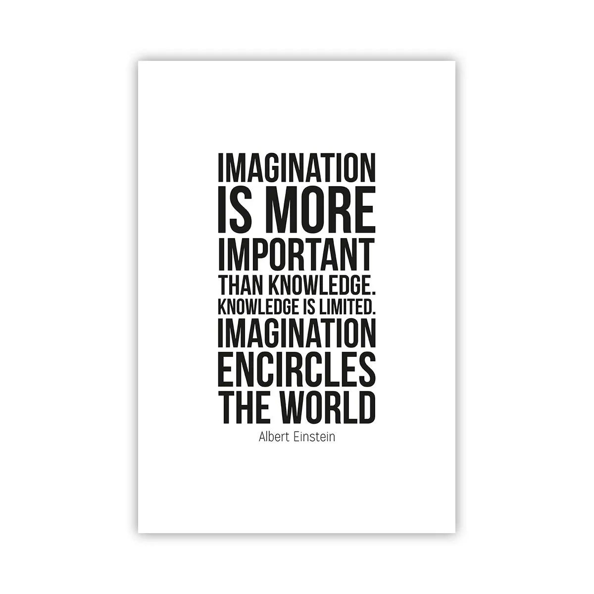 Plakat - Einstein om fantasiens kraft - 61x91 cm
