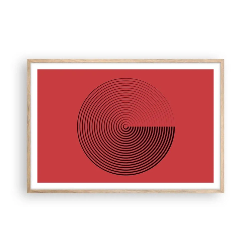 Plakat i ramme af lyst egetræ - Cirkulær bevægelse - 91x61 cm