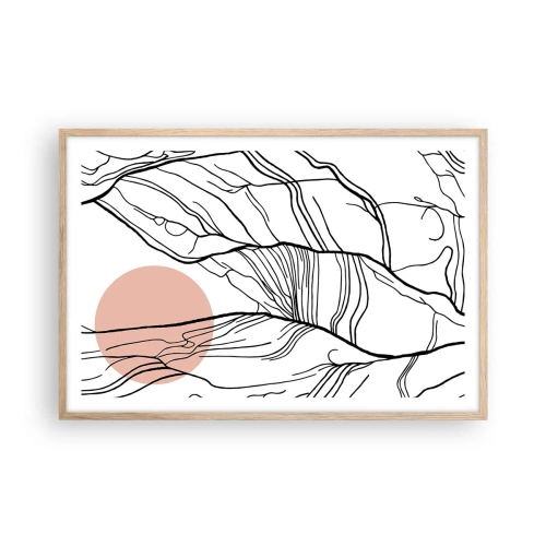 Plakat i ramme af lyst egetræ - I et netværk af kviste - 91x61 cm