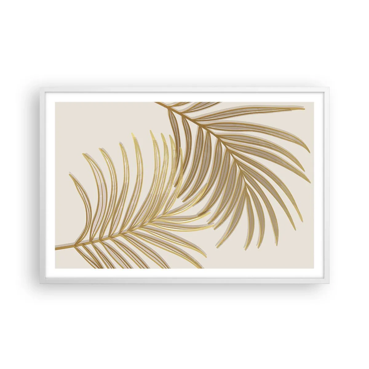 Plakat i hvid ramme - Gylden palme! - 91x61 cm