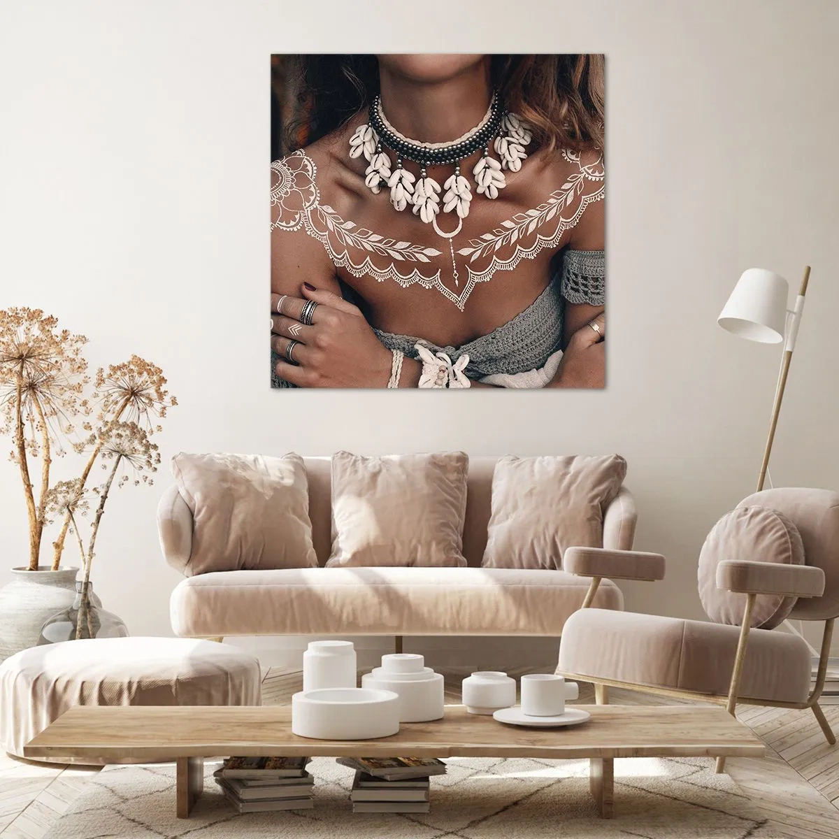 Lærredstryk - Billede på lærred - Talismaner, ritualer om kvindelighed - 50x50 cm