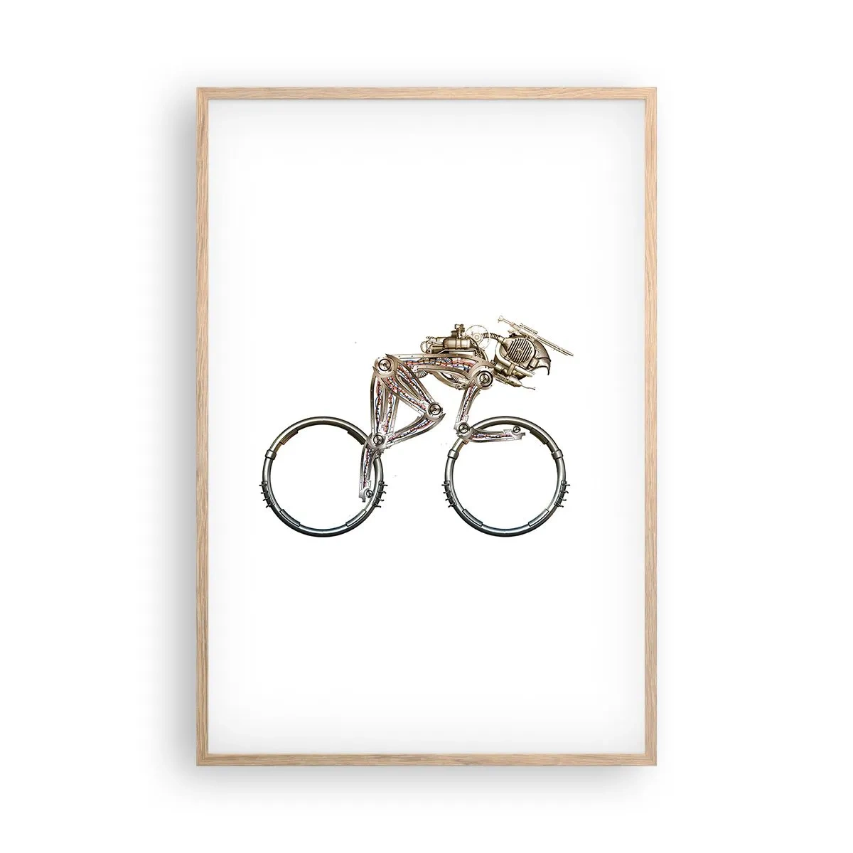 Plakat i ramme af lyst egetræ - En fantastisk maskine - 61x91 cm