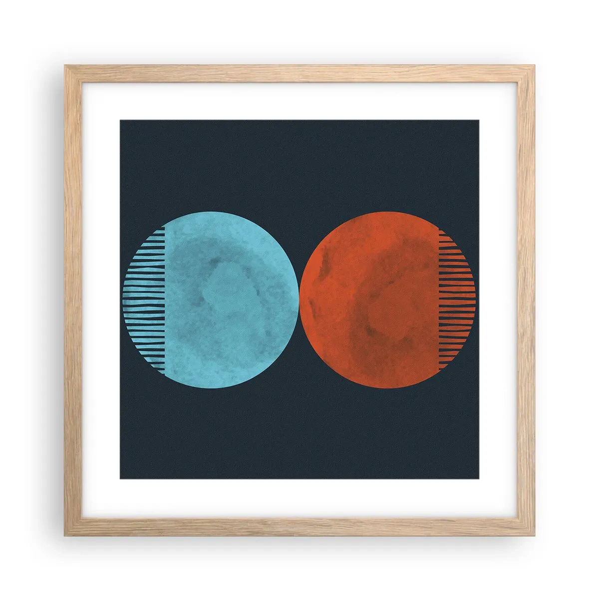 Plakat i ramme af lyst egetræ - Kun geometri? - 40x40 cm