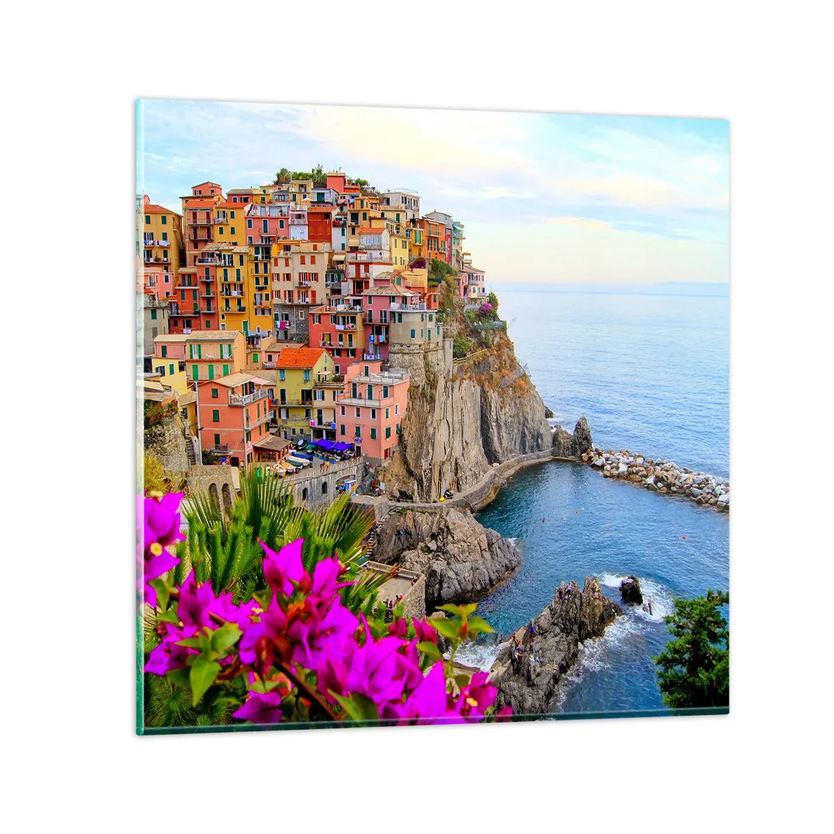 Billede på glas - En grinende by - 70x70 cm