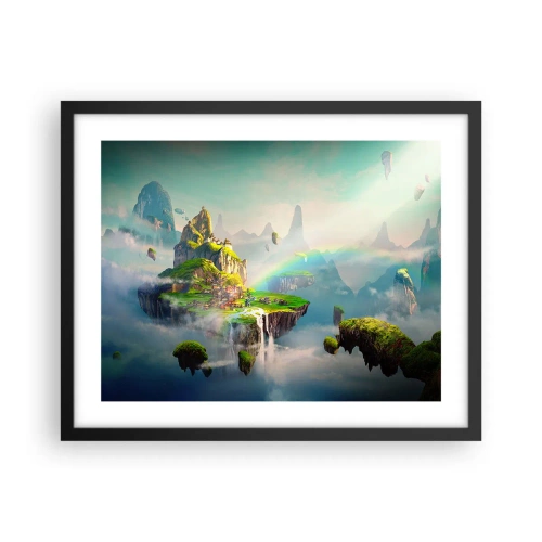 Plakat i sort ramme - Midden - lykkelige øer - 50x40 cm