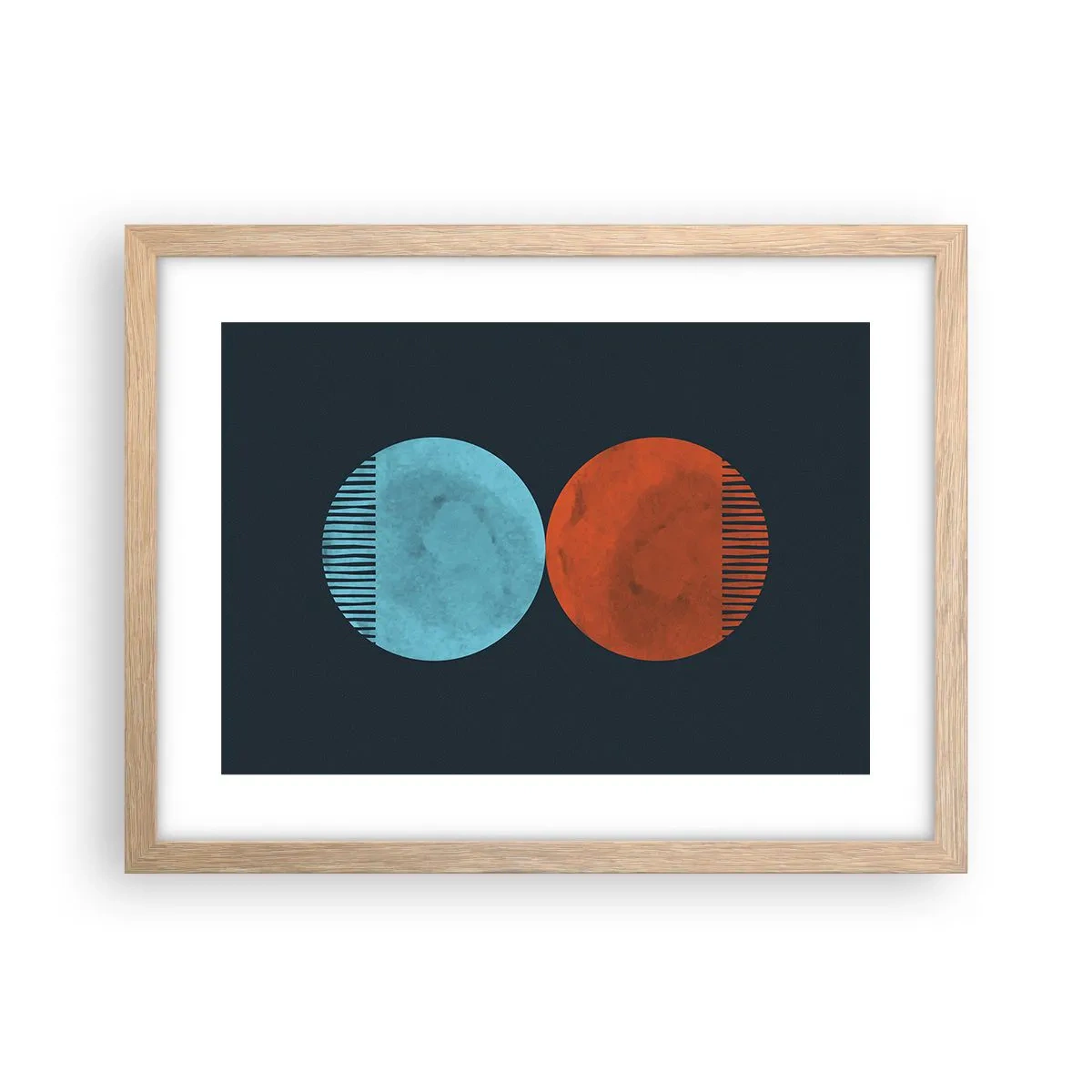 Plakat i ramme af lyst egetræ - Kun geometri? - 40x30 cm