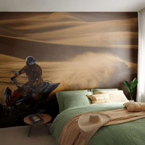 Fototapet Selvklæbende Deluxe Sticker - På bølger af sand - Quad, Automotive, Ørken - 100x70 cm