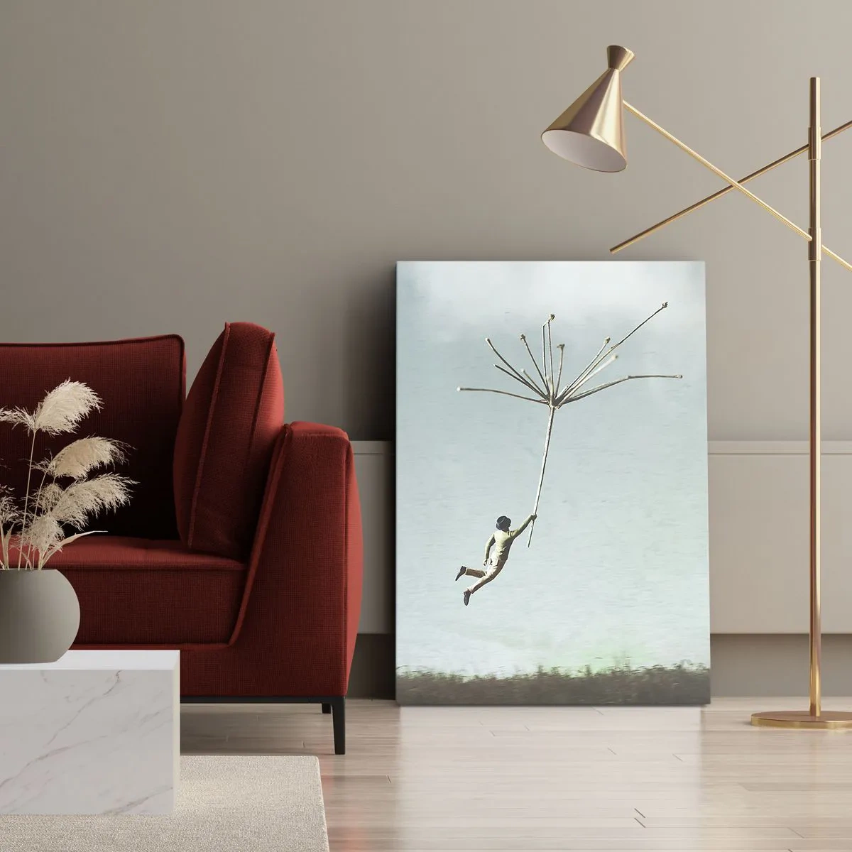Lærredstryk - Billede på lærred - Drager, blæsere, vind - 50x70 cm