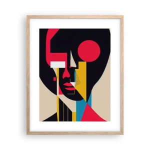 Plakat i ramme af lyst egetræ - Hendes indre verden - 40x50 cm