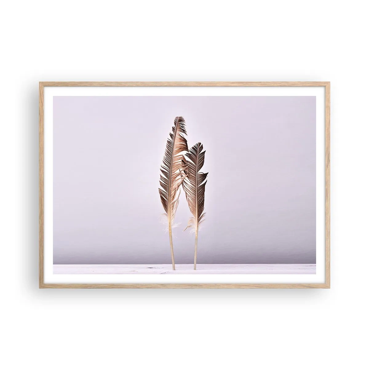 Plakat i ramme af lyst egetræ - Mod intetheden - 100x70 cm