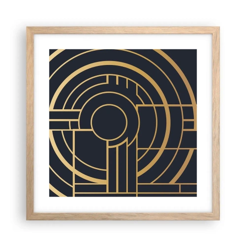 Plakat i ramme af lyst egetræ - At vende tingene på hovedet - 40x40 cm