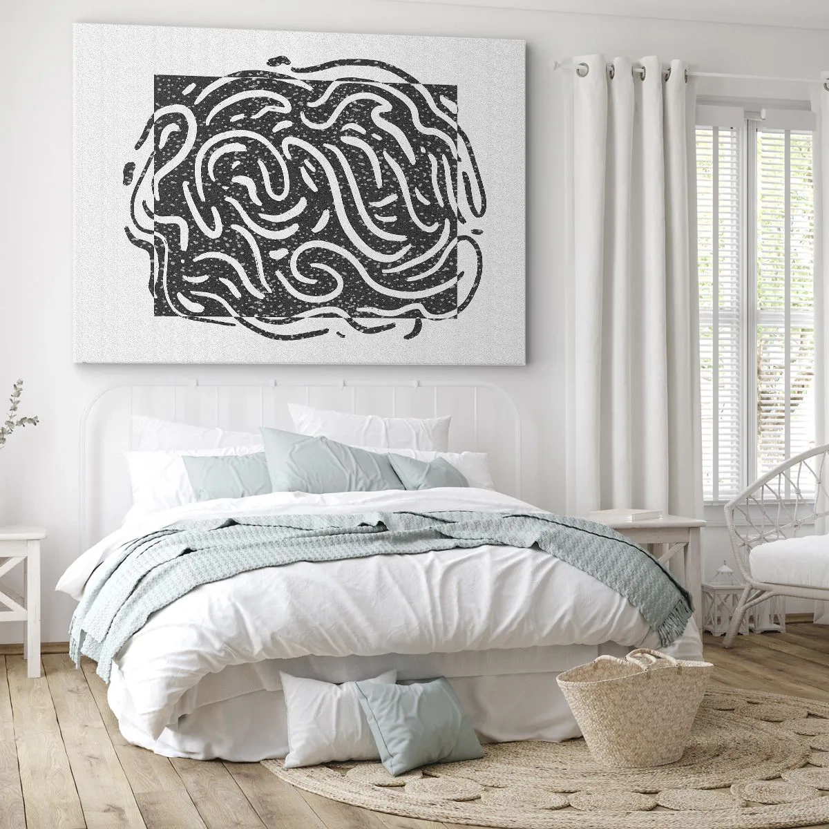 Lærredstryk - Billede på lærred - Abstraktion: en dans af glæde - 100x70 cm