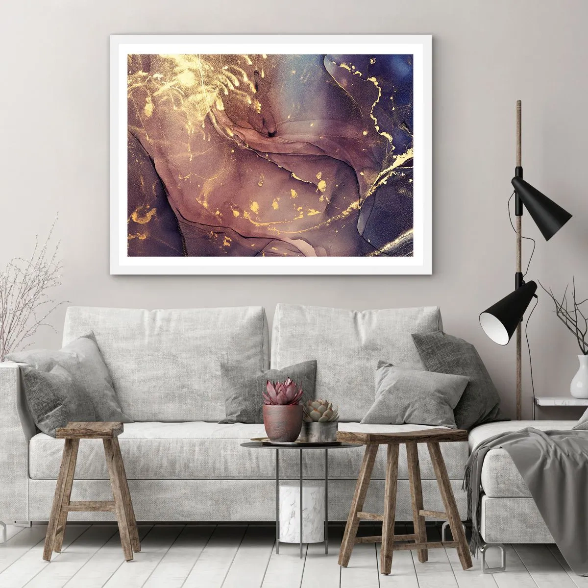 Plakat i hvid ramme - Materie og ånd - 40x30 cm