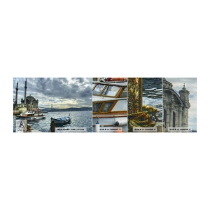 Prøve Fototapet Premium Canvas - På grænsen mellem verdener - By, Istanbul, Tyrkiye - 100x30 cm
