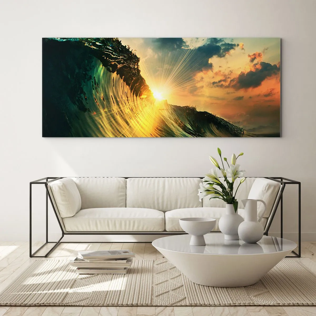 Billede på glas - Surfer, hvor er du? - 120x50 cm