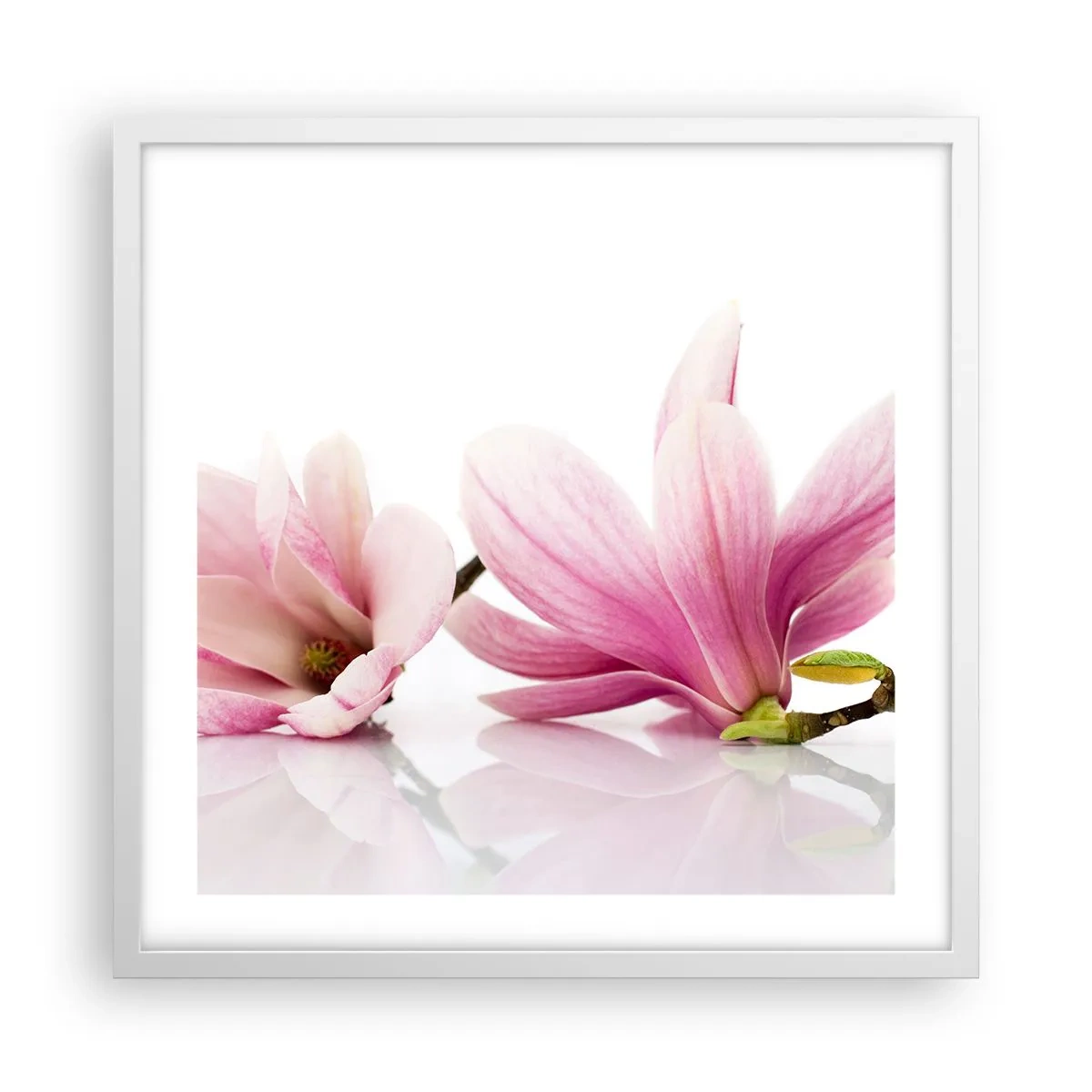 Plakat i hvid ramme - Blød som et åndedrag af forår - 50x50 cm