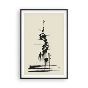 Plakat i sort ramme - Skyndsom abstraktion - 61x91 cm