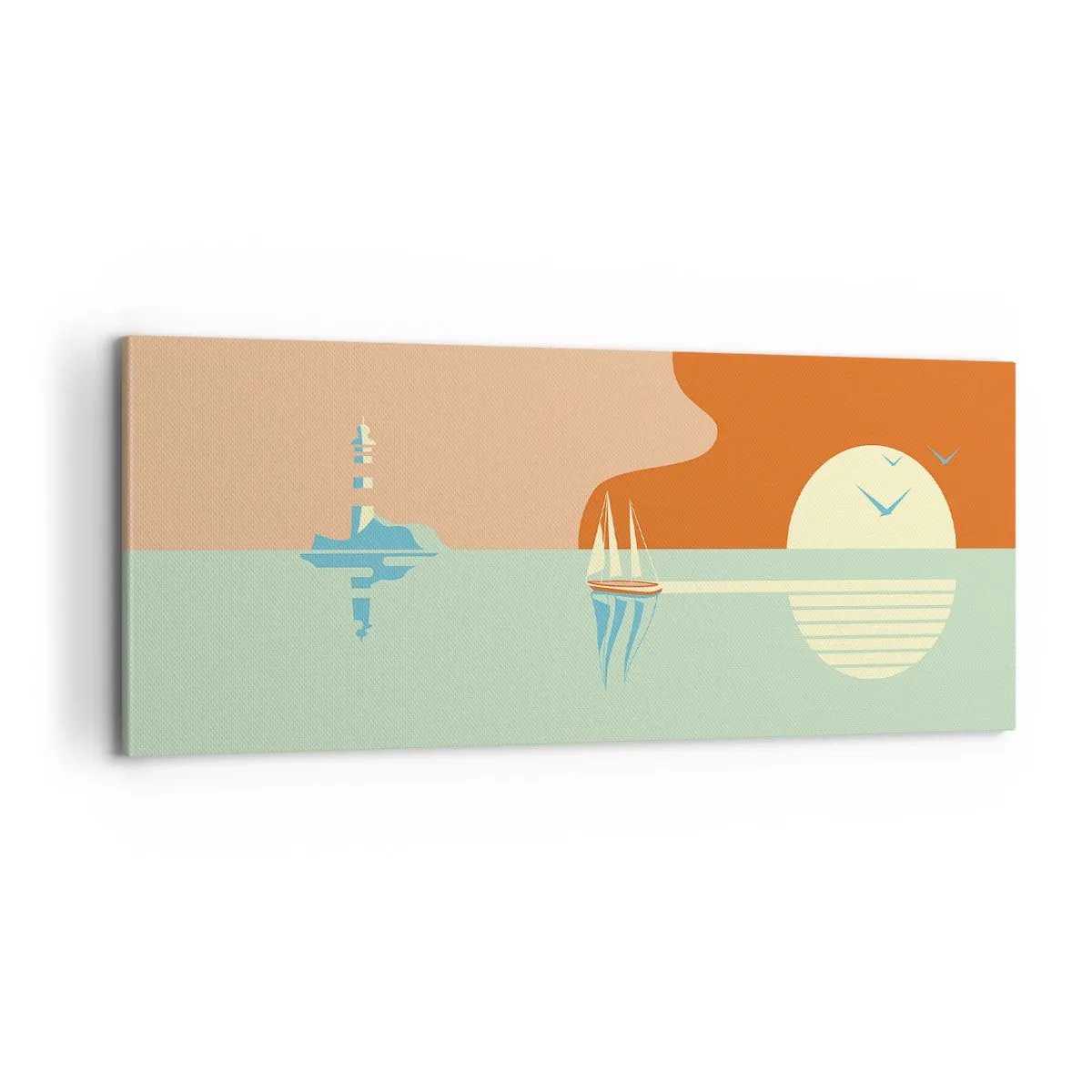 Lærredstryk - Billede på lærred - Det perfekte havlandskab - 100x40 cm