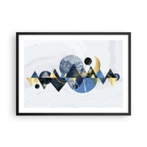 Plakat i sort ramme - Geometrisk landskab - 70x50 cm