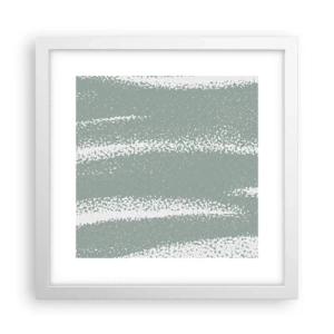 Plakat i hvid ramme - Abstraktion i vinterstemning - 30x30 cm