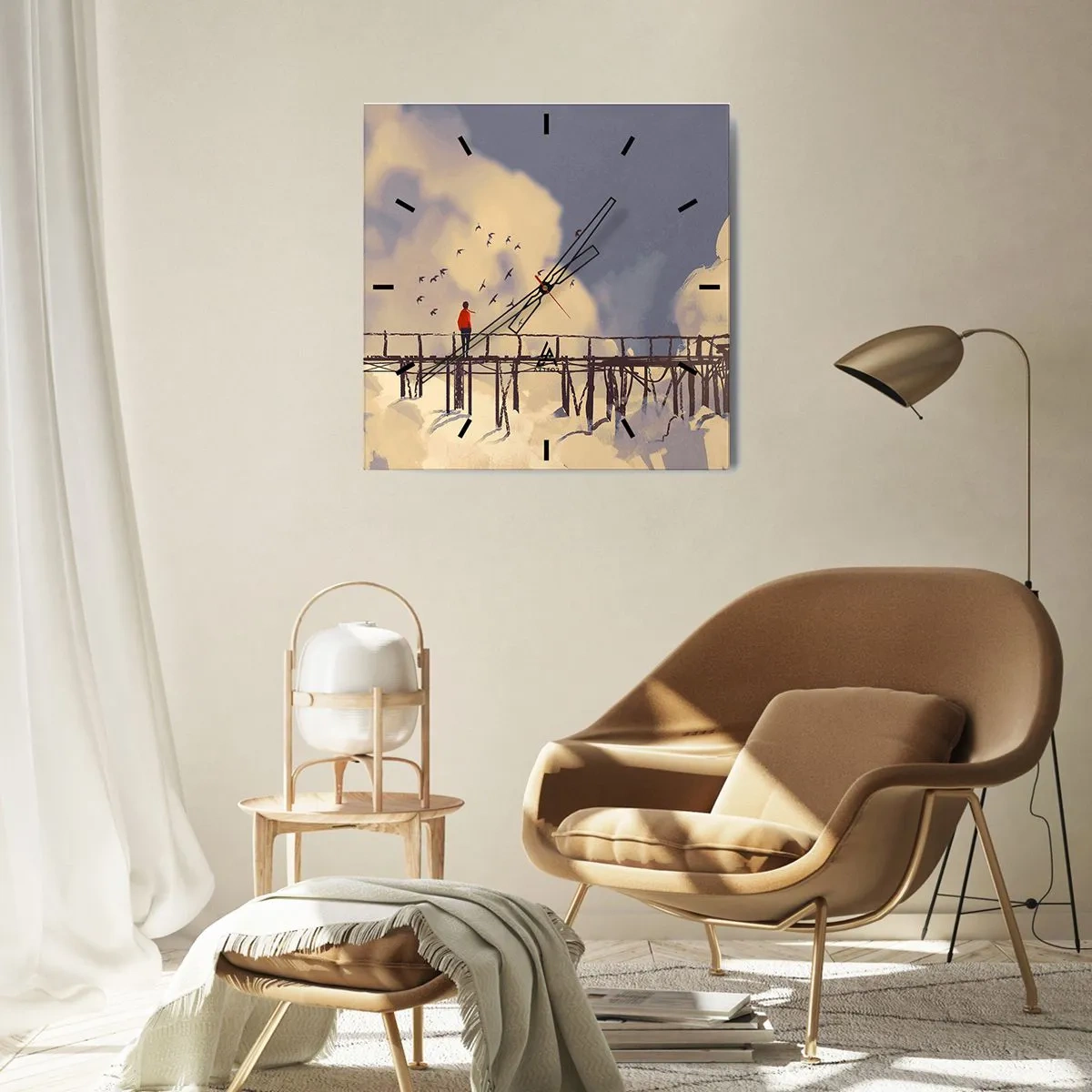 Vægur, Uret - Blå længsel - 40x40 cm