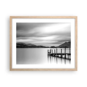 Plakat i ramme af lyst egetræ - Mildhed og styrke - 50x40 cm