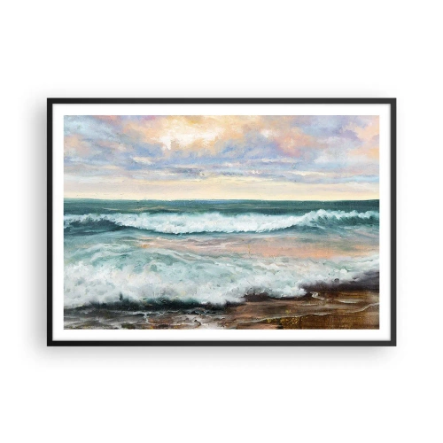 Plakat i sort ramme - Her vil du glatte din sjæl - 100x70 cm