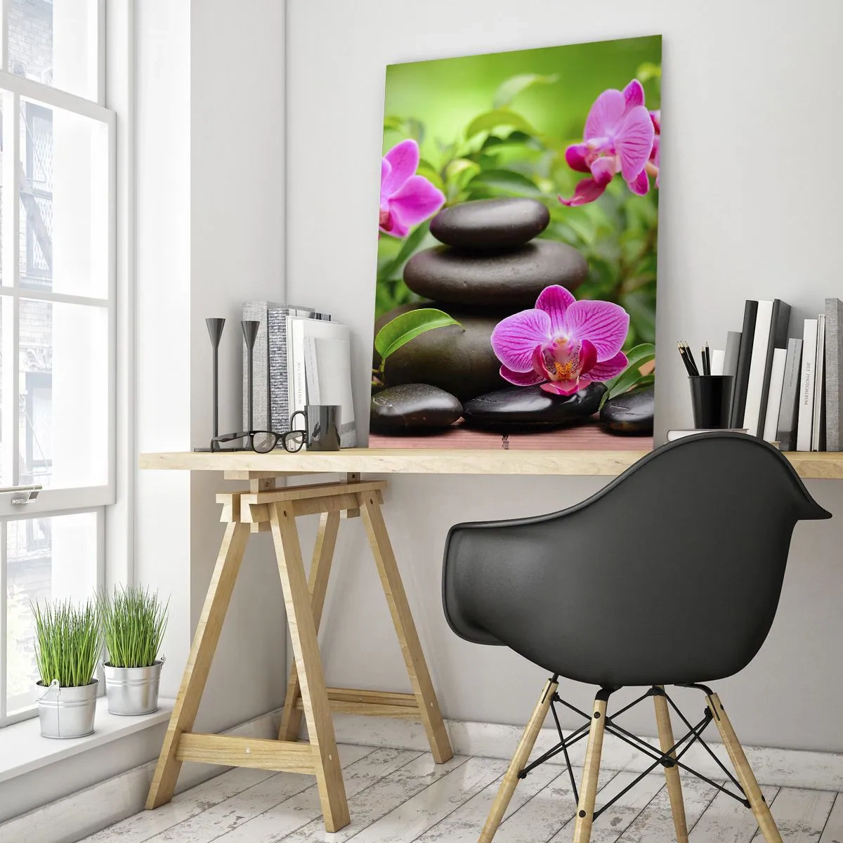 Billede på glas - Pyramide af ro og fred - 70x100 cm