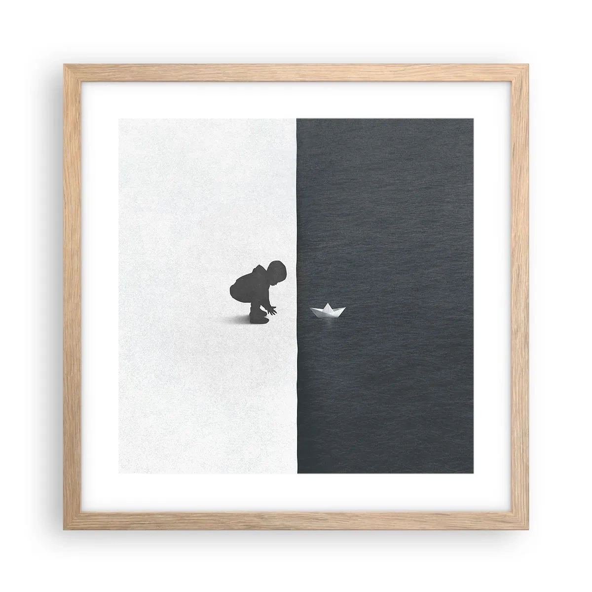 Plakat i ramme af lyst egetræ - Stor ekspedition - 40x40 cm