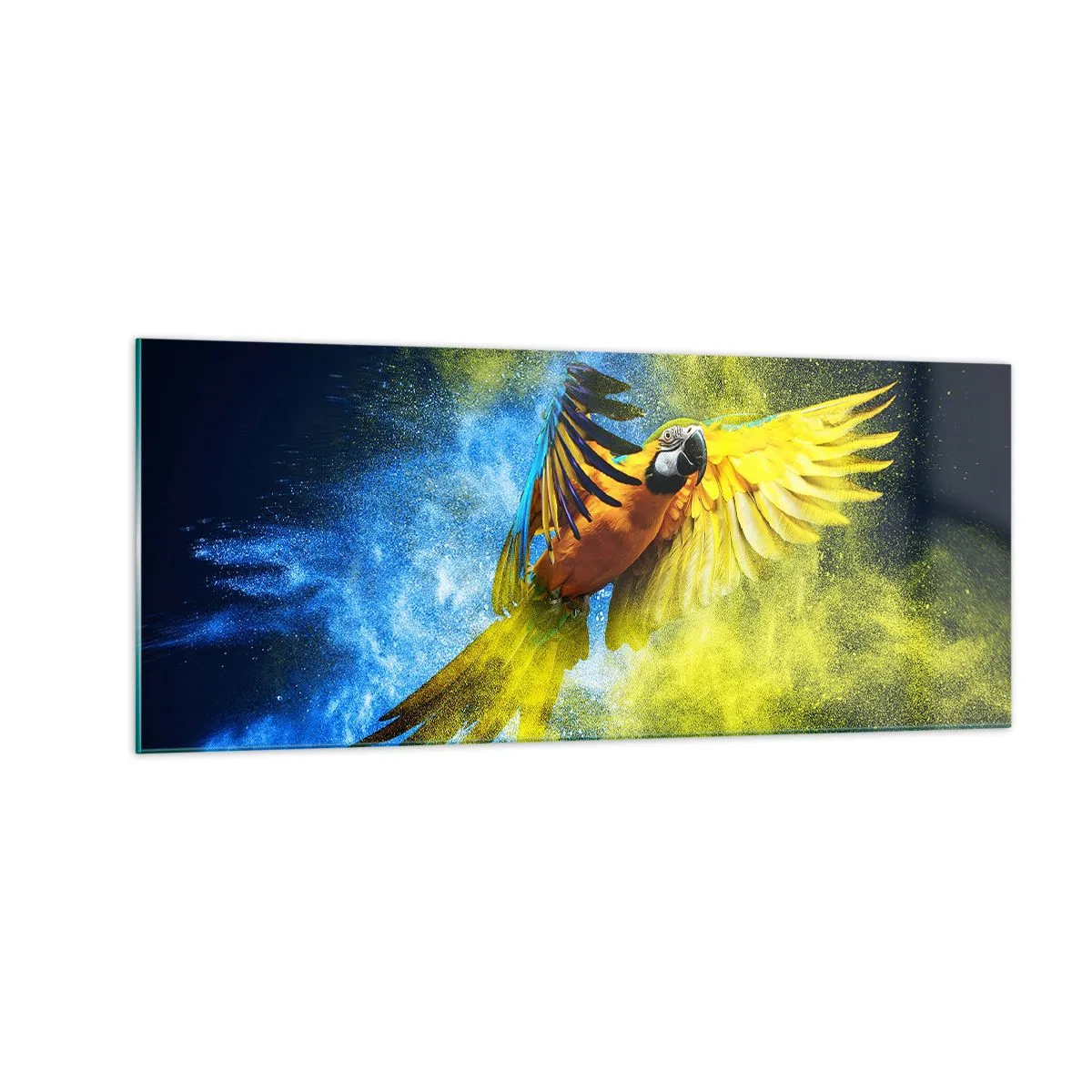 Billede på glas - I det blå-gyldne støv - 100x40 cm
