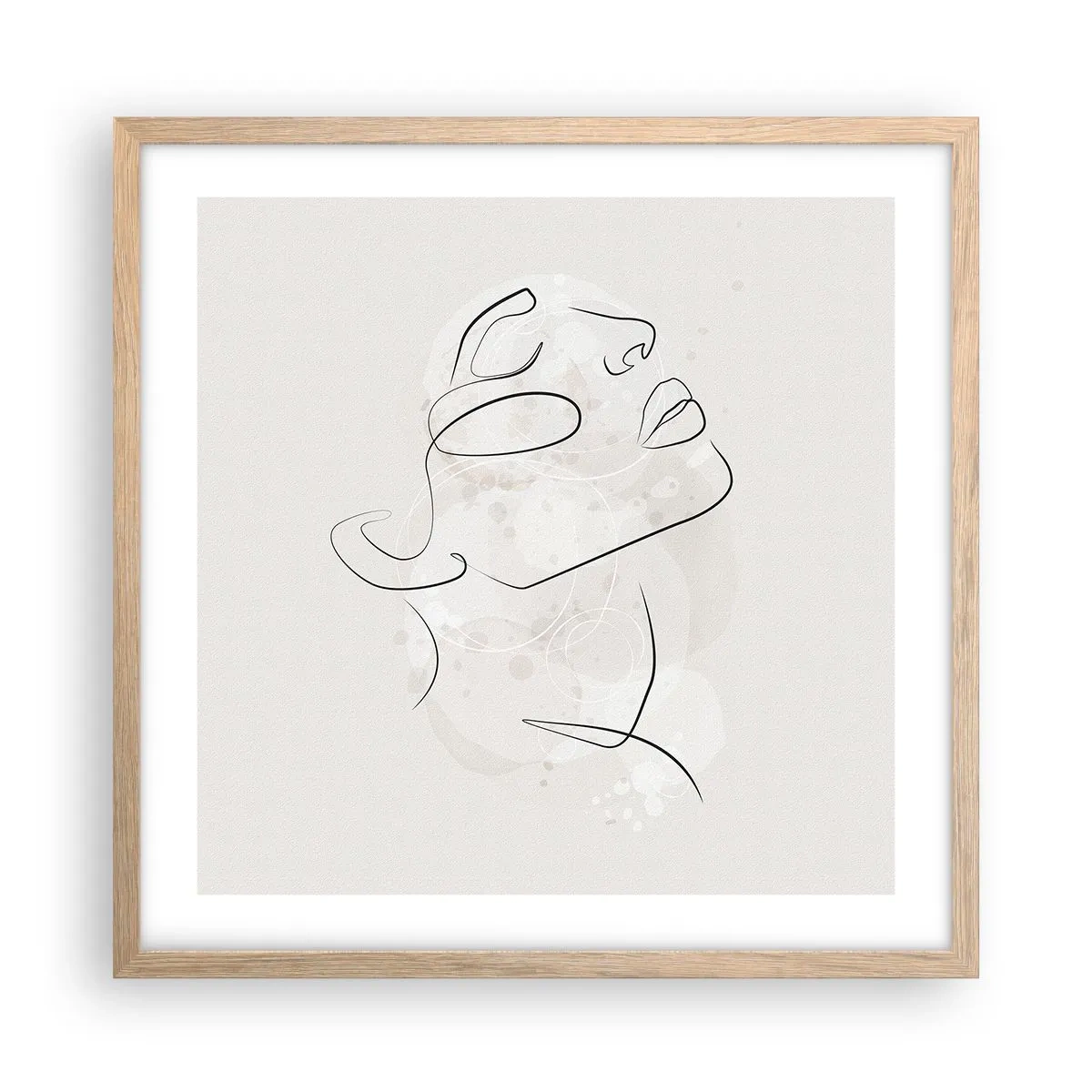 Plakat i ramme af lyst egetræ - Skitse af drømmen - 50x50 cm