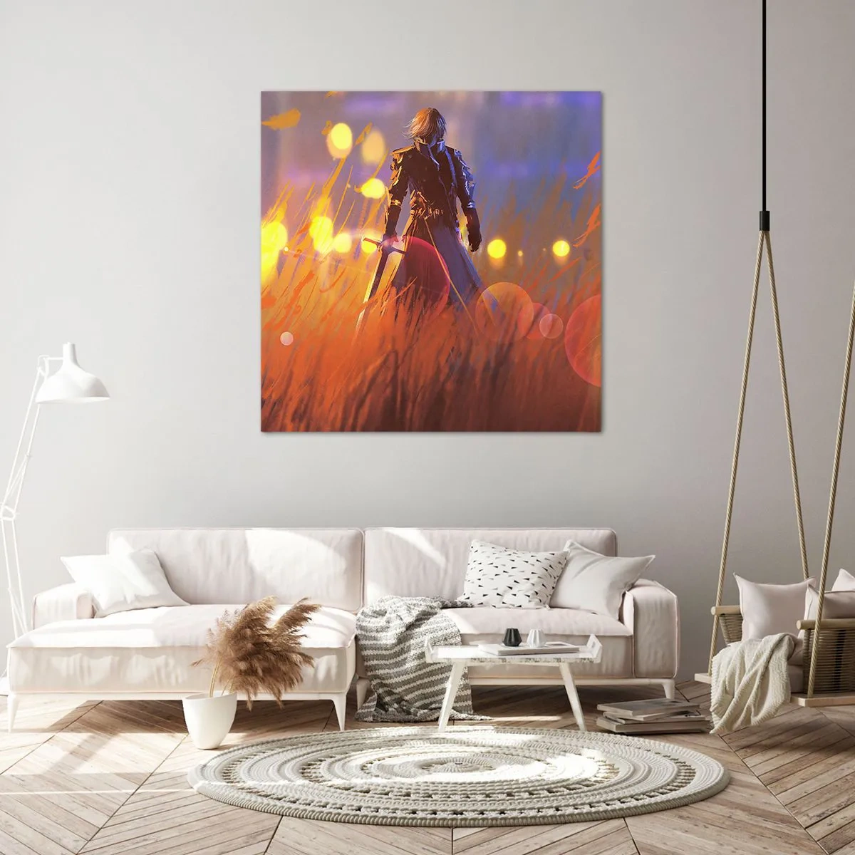 Lærredstryk - Billede på lærred - Herreløs ridder - 60x60 cm