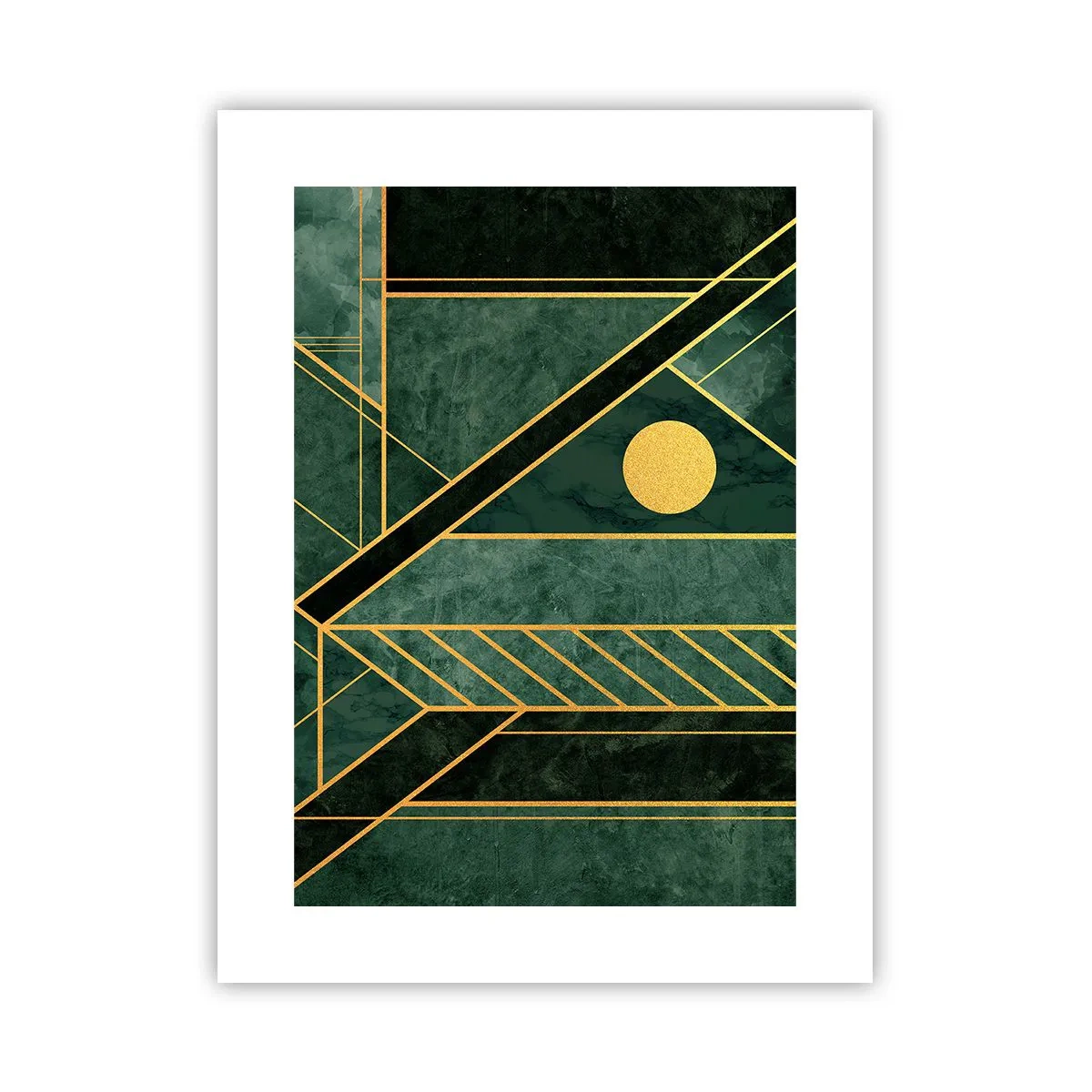 Plakat - Dynamikken i guld og azurblå - 30x40 cm