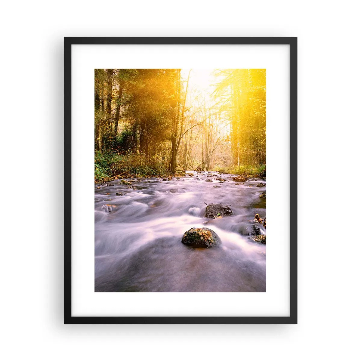 Plakat i sort ramme - Malachit i sølv- og guldfatning - 40x50 cm